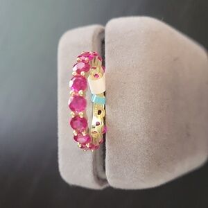 Elegant Ruby Red 925 Sterling Silver Gemstone Ring